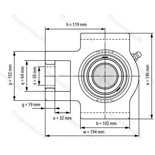 Подшипниковый узел UCT 322 - Вал: 110 мм от производителя  LPZ