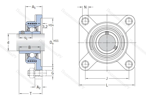 Подшипниковый узел FYK 40 TF в Смоленске