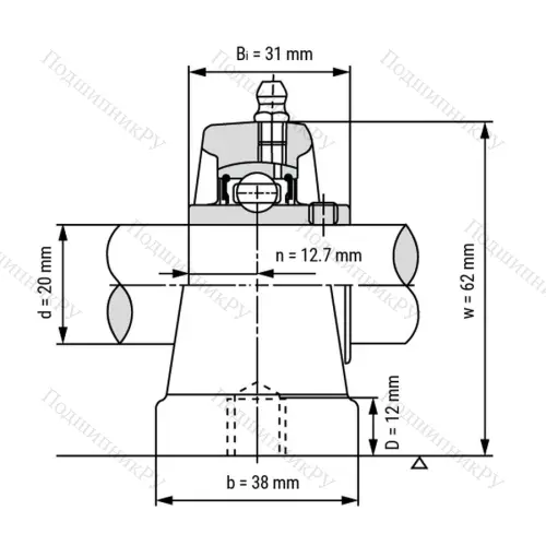 Подшипниковый узел UCPA 204 - Вал: 20 мм от производителя  LPZ