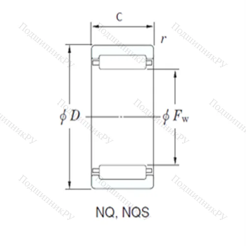Подшипник игольчатый радиальный NQ 22/20