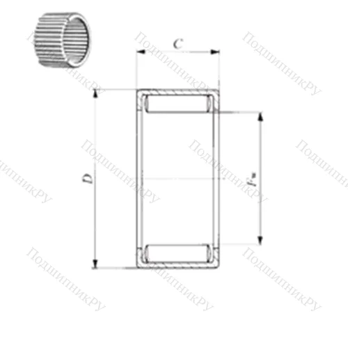 Подшипник игольчатый радиальный YBH 108