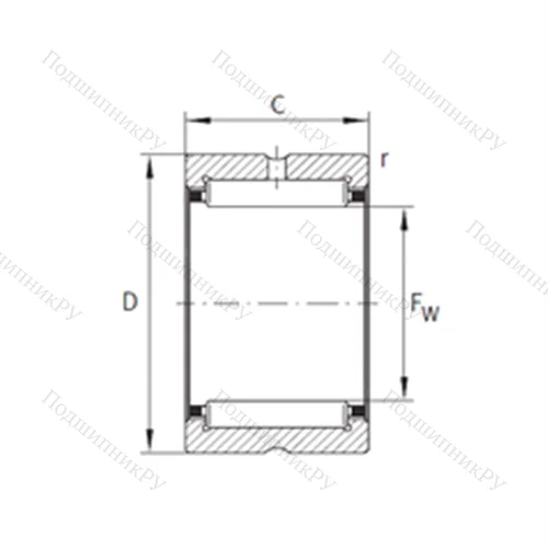 Подшипник игольчатый радиальный NK 110/40-XL