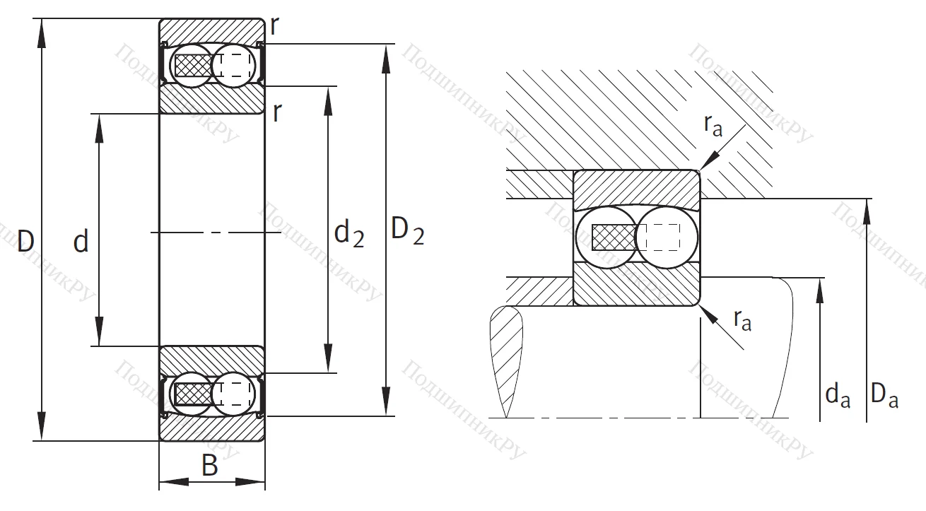 Двухрядный шариковый подшипник