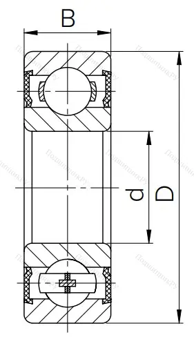 Миниатюрный шариковый подшипник 180018 (608 2RS) 6GKUIXQJQH в Смоленске