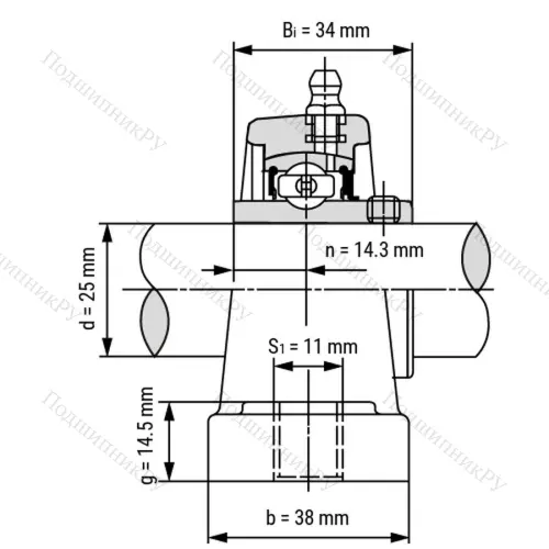 Подшипниковый узел SSUCPPL 205 - Вал: 25 мм от производителя  LPZ