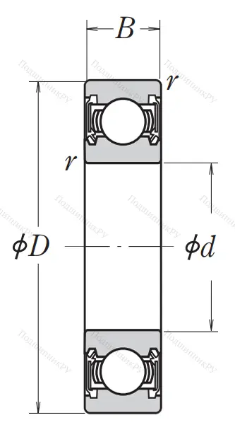 Однорядный шариковый подшипник 6216 DDU C 3 E