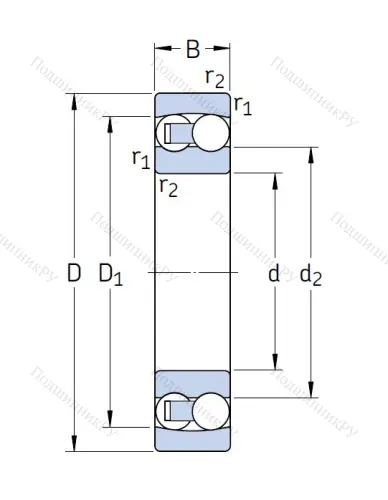 Двухрядный шариковый подшипник 2311 от производителя  SKF
