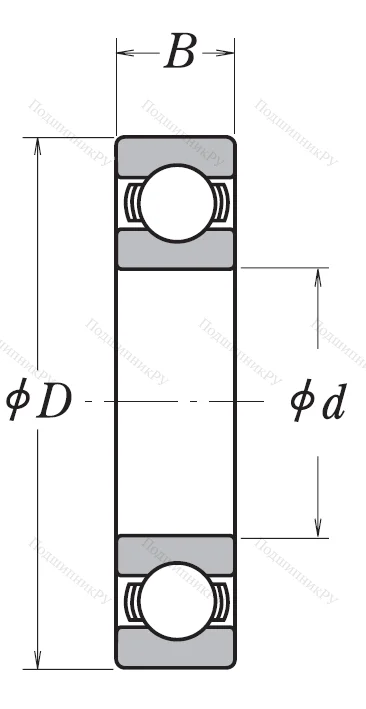 Однорядный шариковый подшипник 6211 C 3 E