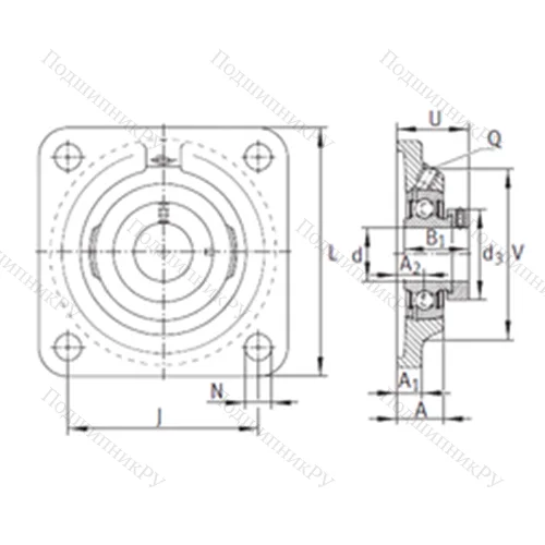 Подшипниковый узел шариковый радиальный PCF 35