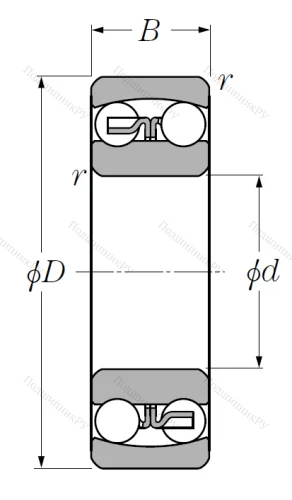 Двухрядный шариковый подшипник 1311 S от производителя  NTN