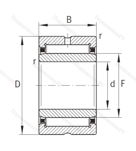 Игольчатый подшипник NK 19/16 XL от производителя  INA