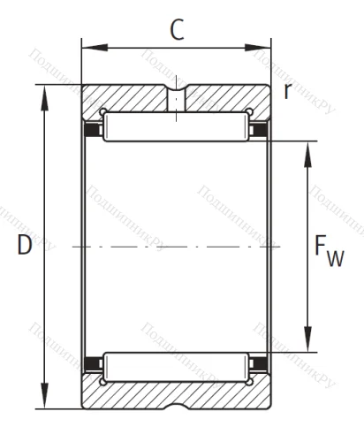 Игольчатый подшипник RNA 49/28 от производителя  INA