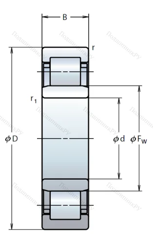 Роликовый цилиндрический подшипник NU 2211 WC 3 от производителя  NSK