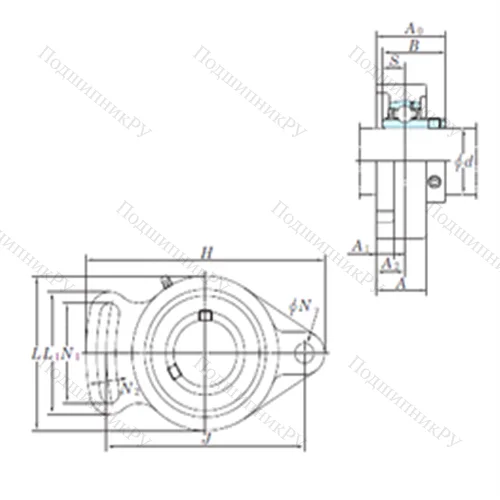 Подшипниковый узел шариковый радиальный UCFA 204-12 от производителя  KOYO