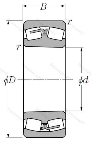 Сферический роликовый подшипник с конической посадкой на вал 22216 BKD 1 от производителя  NTN