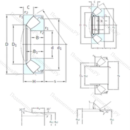 Подшипник роликовый упорно-радиальный 292/850EM от производителя  SKF