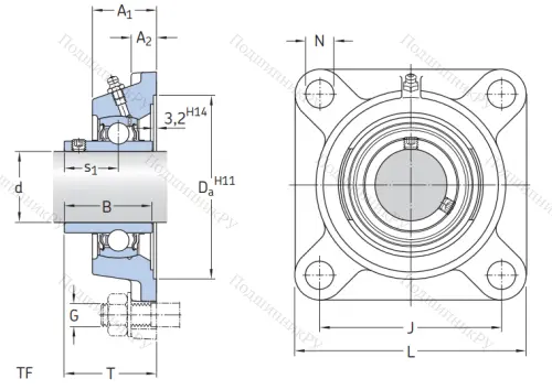 Подшипниковый узел FY 45 TF в Смоленске