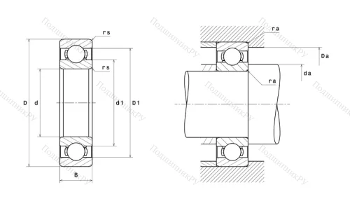 Высокотемпературный  подшипник 6305 F 604 от производителя  SNR