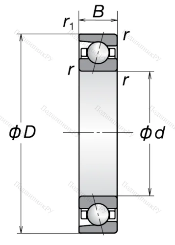 Однорядный шариковый подшипник 7203 BW от производителя  NSK