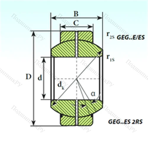 Подшипник скольжения сферический GEG 35 ES 2RS