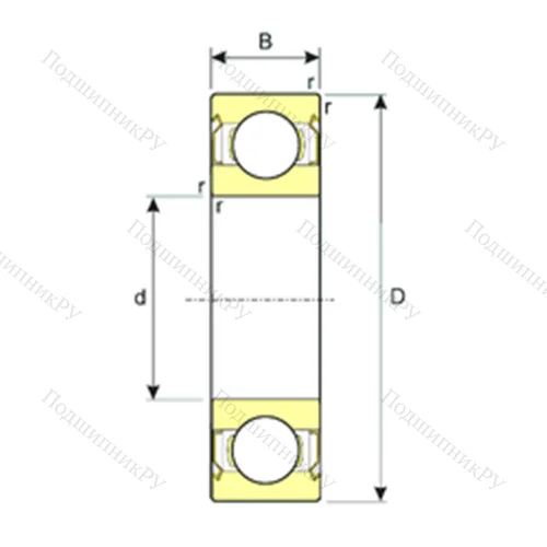 Подшипник шариковый радиальный SS 6212-2RS