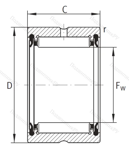 Игольчатый подшипник RNA 4910 2RS от производителя  INA