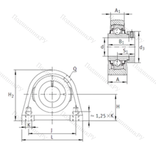 Подшипниковый узел шариковый радиальный RSHE 17