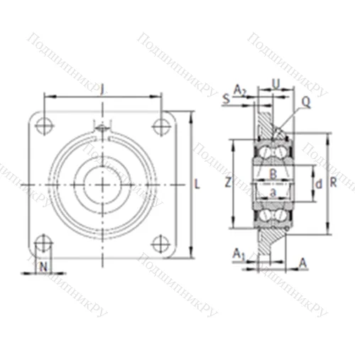 Подшипниковый узел шариковый радиальный PCCJ 30