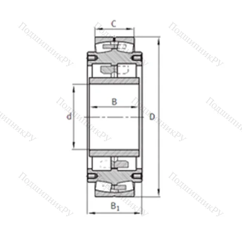 Подшипник роликовый радиальный самоцентрирующийся Z-531150.04.DRGL