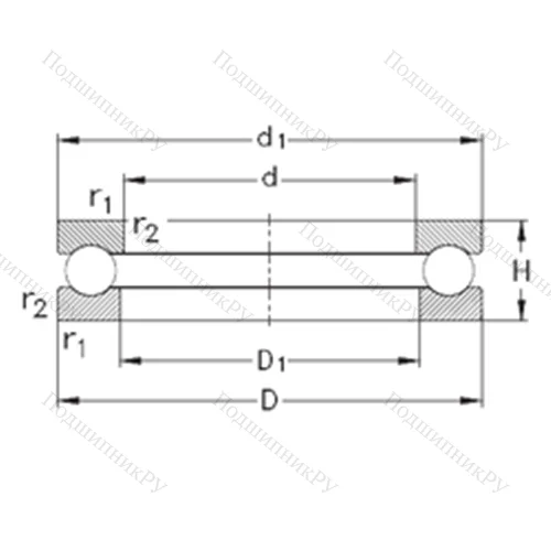 Подшипник шариковый упорный 51180-FP