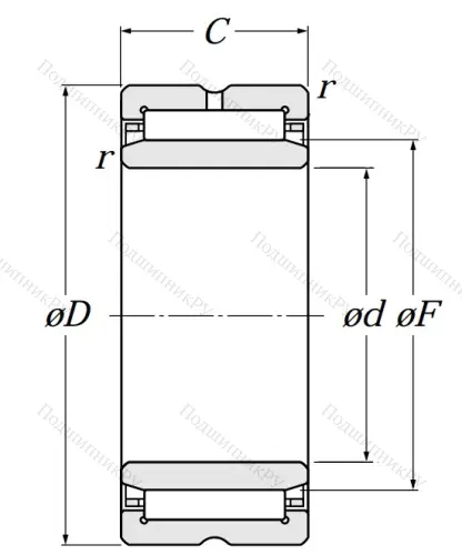 Игольчатый подшипник NA 6906 R от производителя  NTN