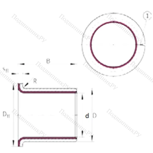 Подшипник скольжения EGF 06080-E 40-B