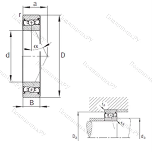 Подшипник шариковый радиально-упорный HSS 71918-E-T-P 4S