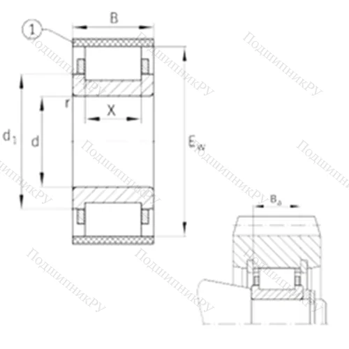 Подшипник роликовый радиальный RN 2322-E-MPBX