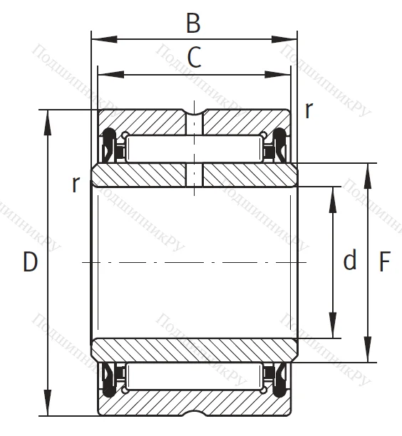 Игольчатый подшипник NA 4909 2RSR XL