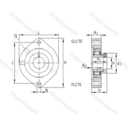 Подшипниковый узел шариковый радиальный GLCTE 25