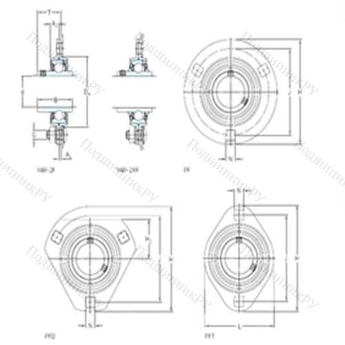 Подшипниковый узел шариковый радиальный PFD 40 TR