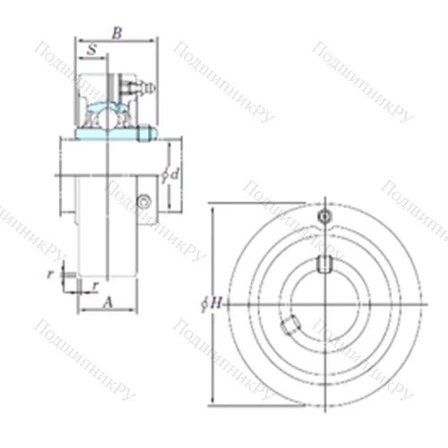 Подшипниковый узел шариковый радиальный UCC 207-20
