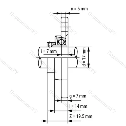 Подшипниковый узел SS KFL 003 ST - Вал: 17 мм от производителя  LPZ