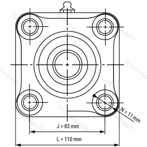 Подшипниковый узел WP-SSBF 206 - Вал: 30 мм