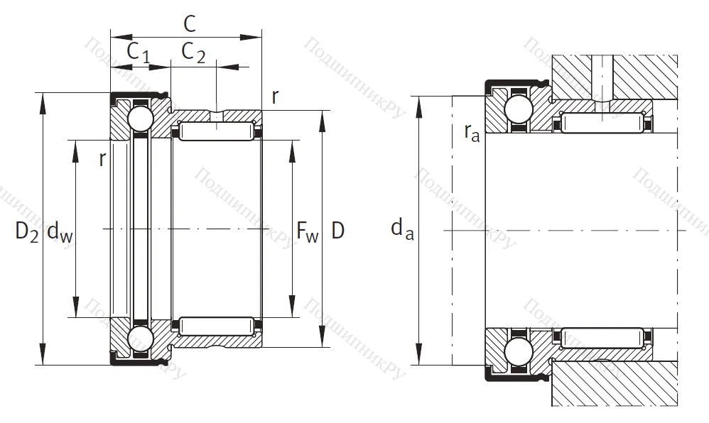 Комбинированный подшипник NKX 35 Z XL BM2ARWTCUT