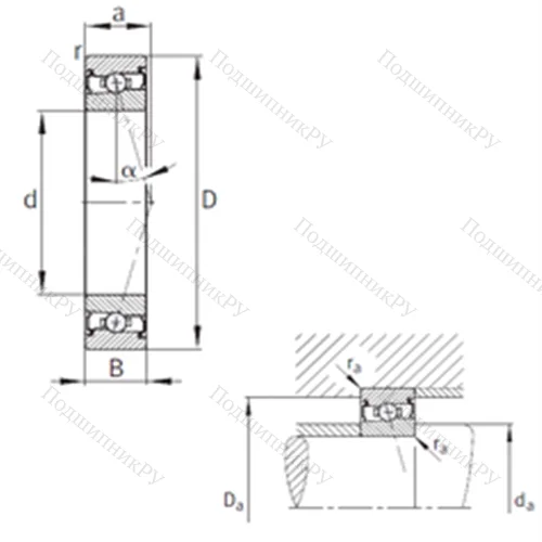 Подшипник шариковый радиально-упорный HCS 7015-C-T-P 4S