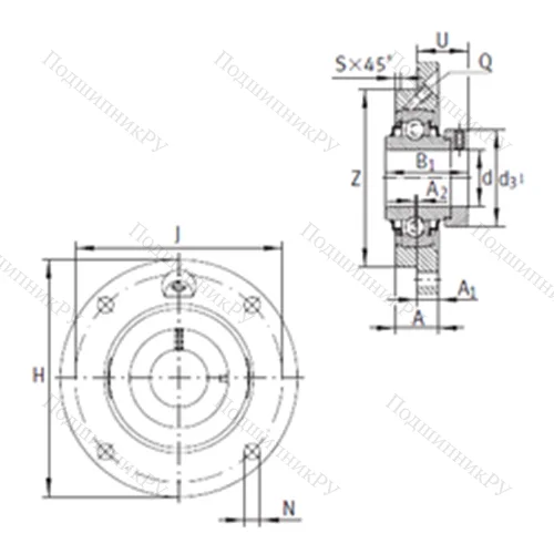Подшипниковый узел шариковый радиальный RMEO 100