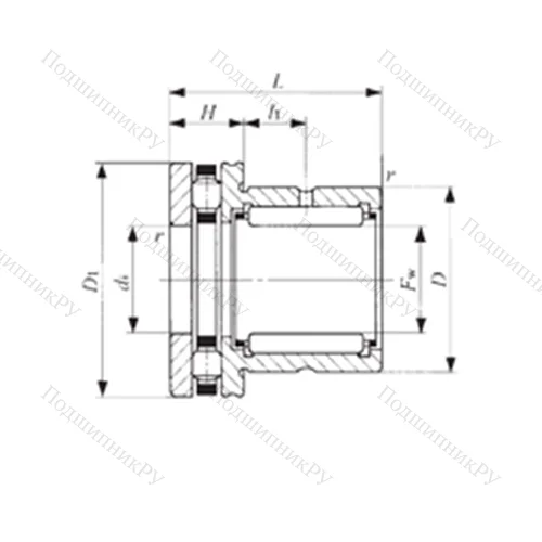 Подшипник комбинированный NBX 1725 от производителя  IKO