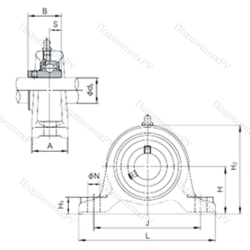 Подшипниковый узел шариковый радиальный UCIP 318