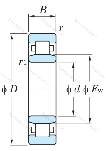 Роликовый цилиндрический подшипник NU 2313 от производителя  KOYO