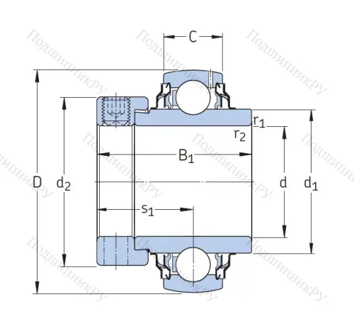 Корпусный подшипник YEL 208-2RF/VL 065 в Смоленске