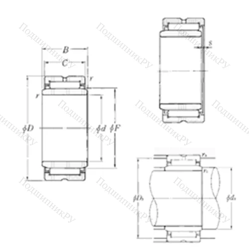 Подшипник игольчатый радиальный MR 364824+MI-283624