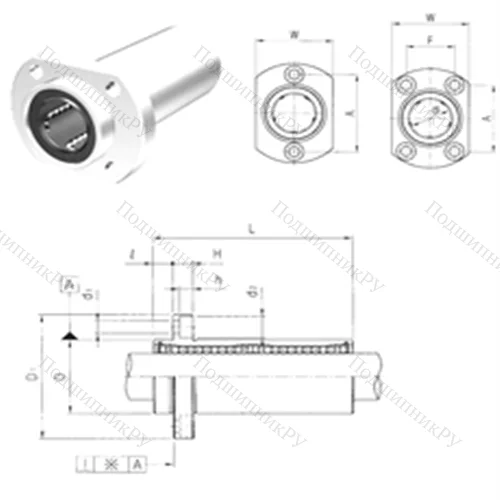 Подшипник шариковый линейный LMHP 10LUU