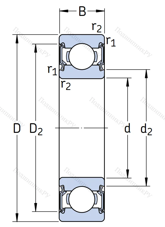 Однорядный шариковый подшипник 6000 2RSLTN 9/CNHLT